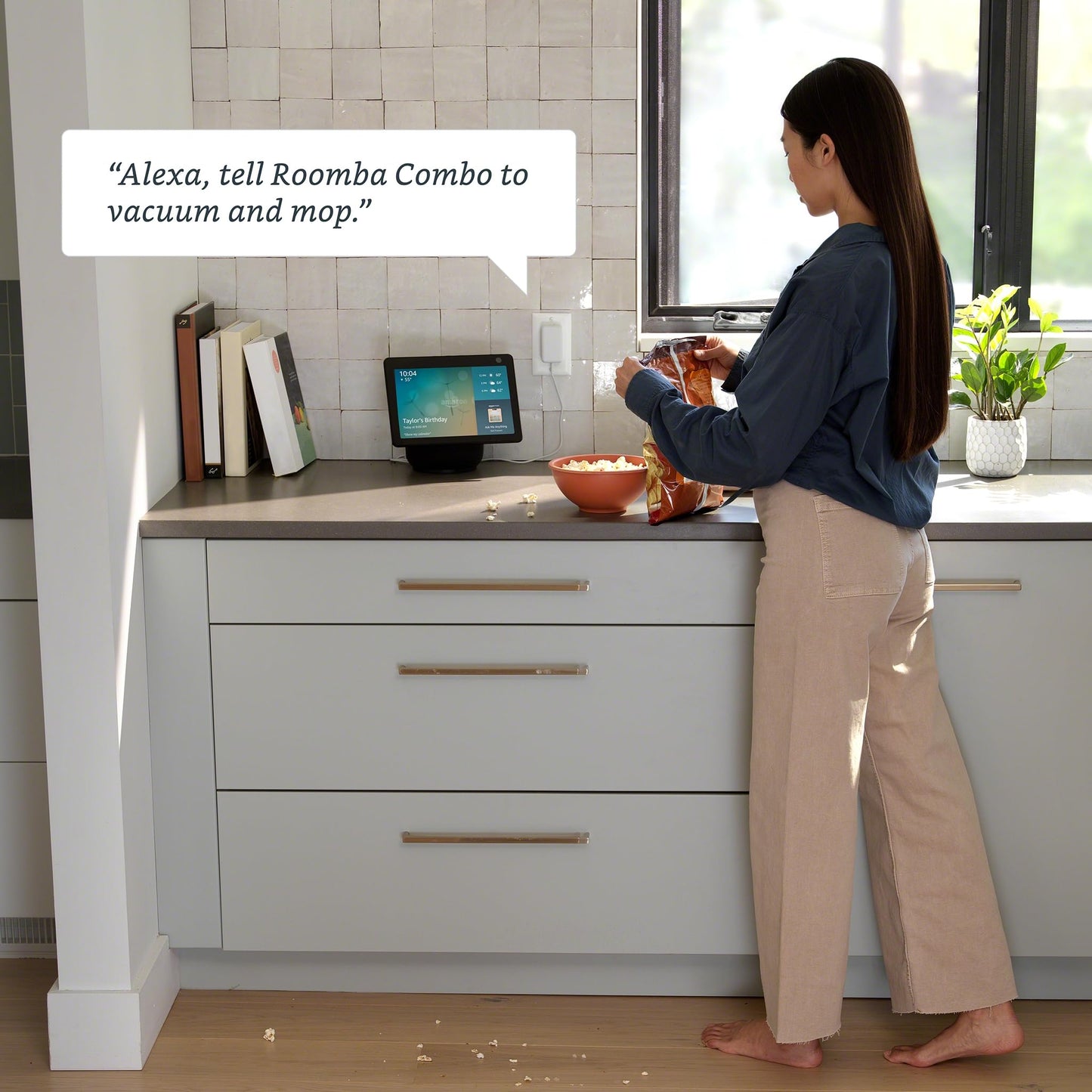 iRobot Roomba Combo i3+ (3574) Robot Vacuum & Mop – Self-Empty for Up to 60 Days, Clean by Room with Smart Mapping, Dual Multi-Surface Brushes for a Thorough Clean, Ideal for Homes with Pets