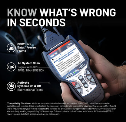 Innova 5610 OBD2 Bidirectional Scan Tool - Understand Your Vehicle, Pinpoint What's Wrong, and Complete Your Repairs with Less Headache, Updates Included, US-Based Technical Support