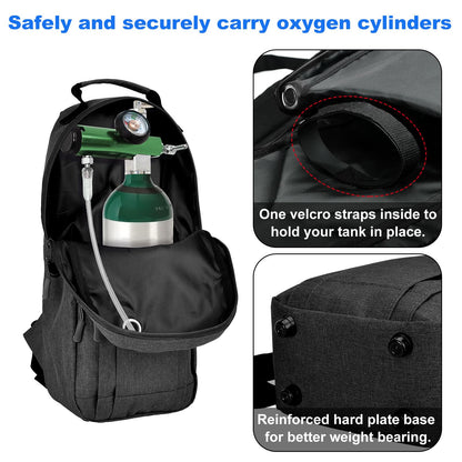 iGuerburn Portable Oxygen Tank Backpack for Small Size M2, A/M4, ML6, B/M6, M7, C/M9 Cylinders