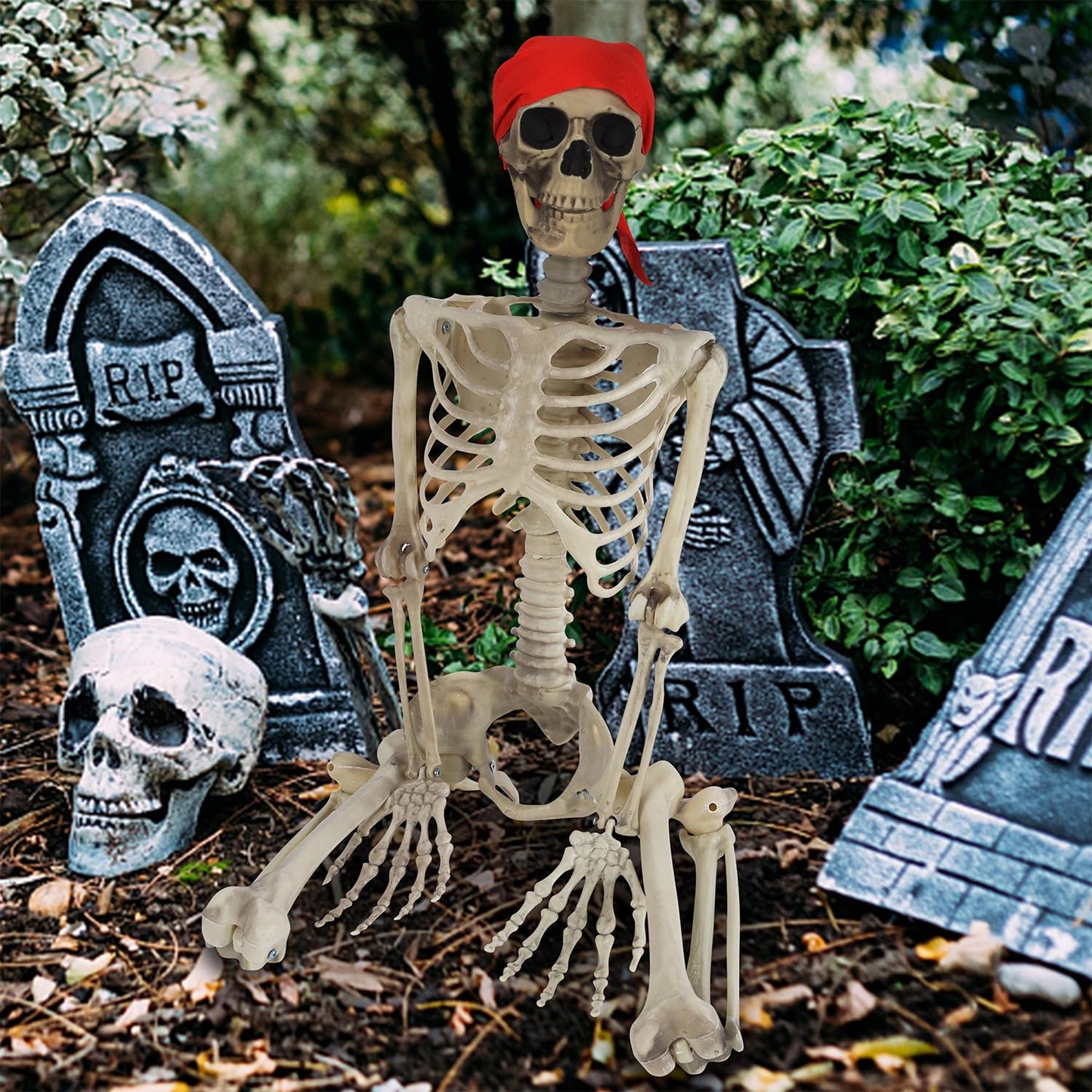 yosager 3ft/90cm Halloween Skeleton, Full Body Skeleton, Life Size Human Bones Pose-N-Stay Realistic with Adjustable Joints, Pose Skeleton Prop, Haunted House Decor
