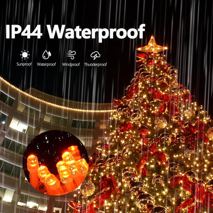 ILLUMINEW 300 Led Orange String Lights Outdoor Halloween Decorations, 108 Ft Thanksgiving Decor Lights 8 Modes Fairy Lights for Bedroom Yard Room Decor