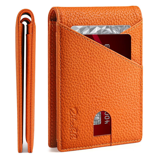 Zitahli Men's Slim RFID Blocking Leather Wallet - Premium Bifold Front Pocket Wallet with Gift Box,Leather Card Holder for Everyday Carry