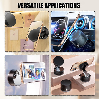 2025 New Magnetic Phone Holder with Vacuum Suction,Foldable Retractable Phone Mount，Dual-Sided Mount for All Phones, Universal Compatibility, Durable Plastic for Car, Gym, Smooth Surfaces