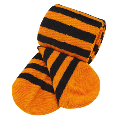 Zando Baby Halloween Tights - Girls Funny Orange & Black Striped Leggings - Toddler Size 6-12 Months
