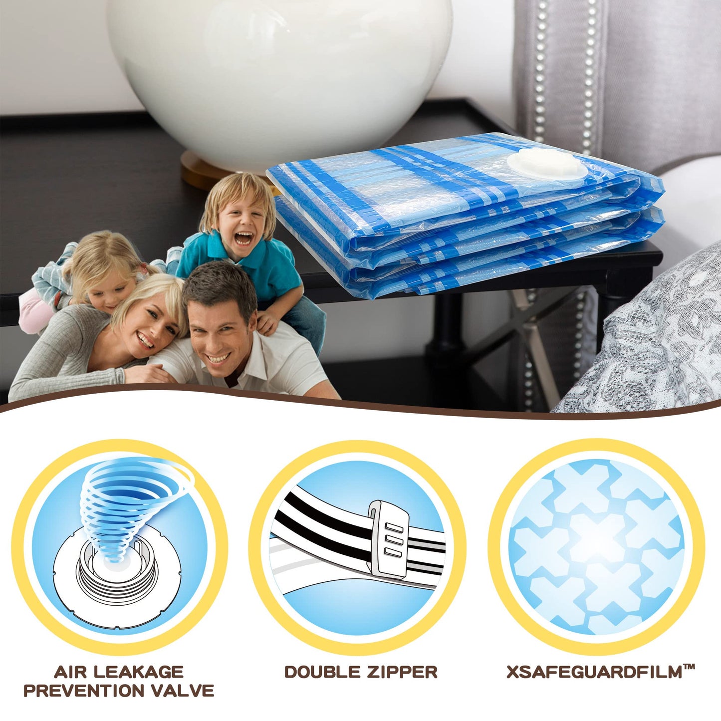 20 Pack Vacuum Storage Bags, Space Saver Bags Compression Storage Bags for Comforters and Blankets, Vacuum Sealer Bags for Clothes Storage (20C)