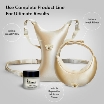 Intimia Breast Pillow for Chest Wrinkles and Side Sleeping - Chest Pillow for Wrinkle Prevention - Chest Wrinkle Pillow for Breast Support (Gold)