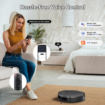 iMartine 2 in 1 Mopping and Vacuuming Robot, Robot Vacuum and Mop Combo Compatible with WiFi/App, Robotic Vacuum Cleaner Self-Charging, Slim, Ideal for Pet Family, Hard Floor, Hair, Low Pile Carpet