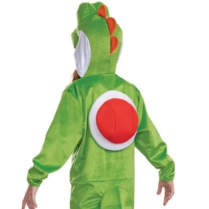 Yoshi Costume Hooded Jumpsuit, Official Super Mario Character Costume for Kids, Size (7-8)