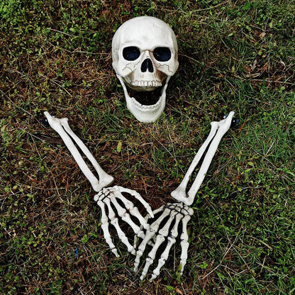 yosager Realistic Skull and Skeleton Arms Stakes, Indoor Outdoor Graveyard Best Halloween Yard Decorations