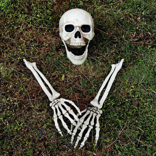 yosager Realistic Skull and Skeleton Arms Stakes, Indoor Outdoor Graveyard Best Halloween Yard Decorations