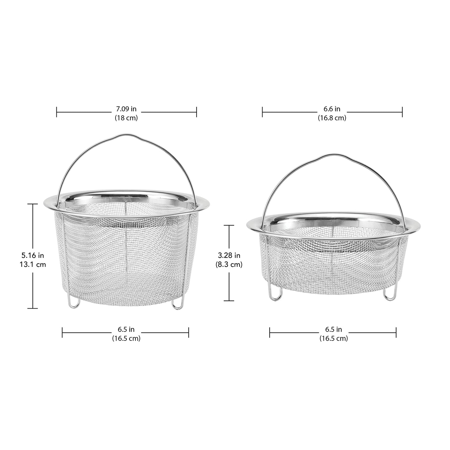 Instant Pot Official Mesh Steamer Basket Set, Stainless Steel, Dual-Purpose Steamer & Strainer, Easy-Lift Handle, Dishwasher Safe, Rust-Resistant, Essential Accessory for Healthy Cooking
