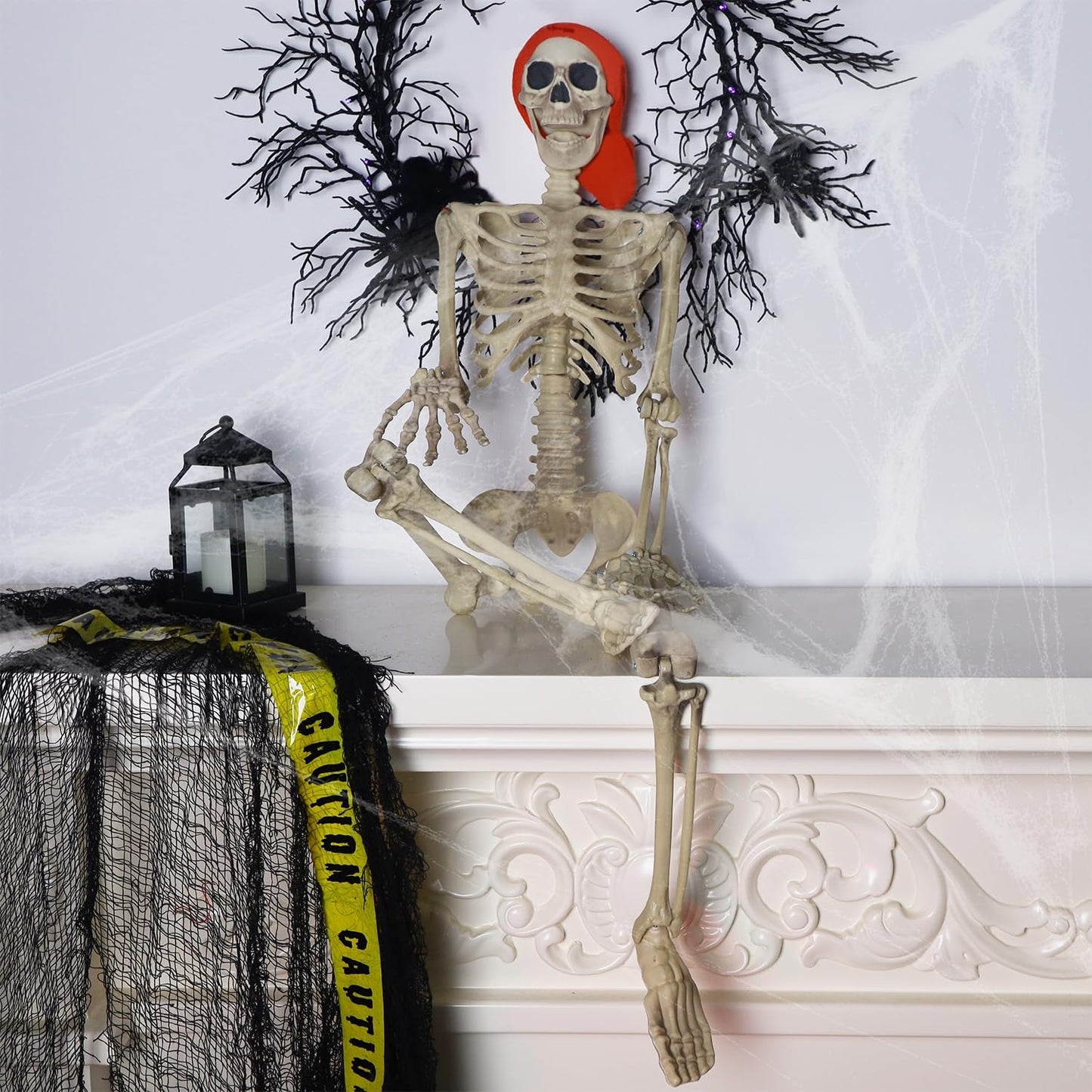 yosager 3ft/90cm Halloween Skeleton, Full Body Skeleton, Life Size Human Bones Pose-N-Stay Realistic with Adjustable Joints, Pose Skeleton Prop, Haunted House Decor