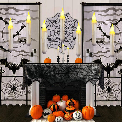Yakpo 12 Pack LED Taper Candles Battery Operated with Remote, Flameless Flickering Halloween Floating Candle Lights Outdoor Electric Fake Candle Bulk for Chandelier Holder Christmas Party Decorations