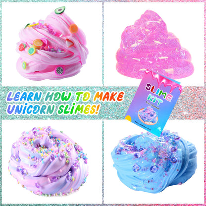 inksbui Slime Kit - Confetti, Glimmer Crunchy, Foam, Jelly Cubes - Stress Relief Toys, Party Favors for Kids, Boys and Girls Ages 6-12