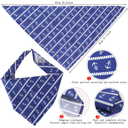 Yewong Pet Captain Sailors Costume Set Dog Cat Sea Captain Hat with Pet Anchor Triangle Bibs Scarf for Cat Puppy Navy Halloween Cosplay Costume Accessories Photo Props (White-B)