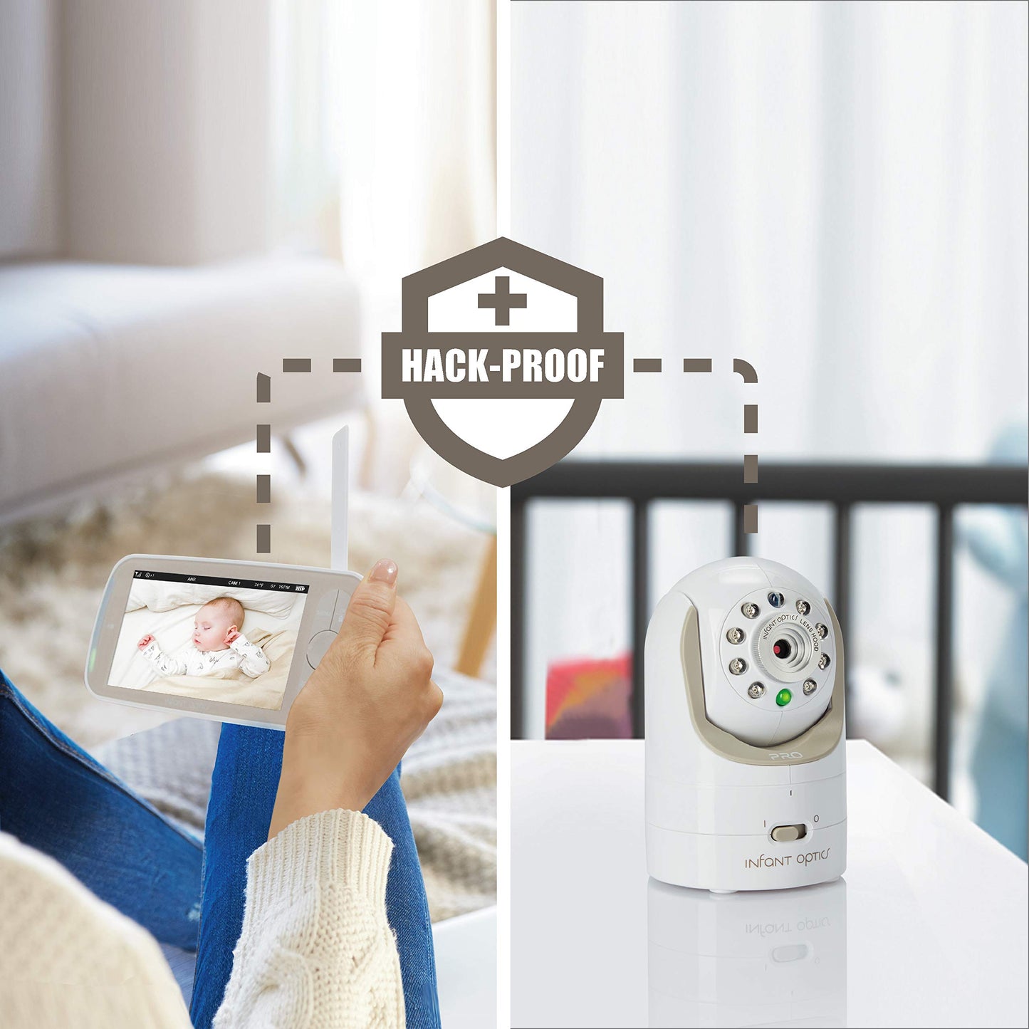 Infant Optics DXR-8 PRO Video Baby Monitor, 720P HD Resolution 5" Display, Patented A.N.R. (Active Noise Reduction), No WiFi, Pan Tilt Zoom, and Interchangeable Lenses