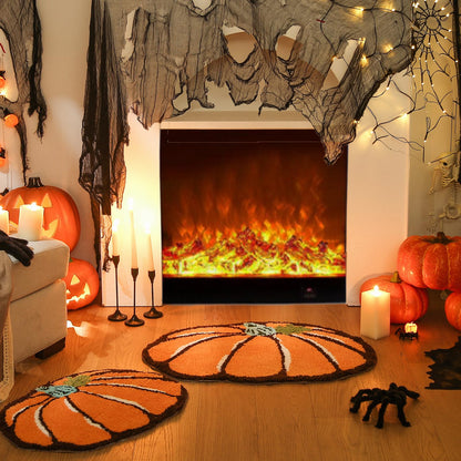 YRXRUS Halloween Pumpkin Bathroom Rugs, Pumpkin Shaped Bath Mat, Machine Washable Orange Rug, Living Bedroom Kids Room for Halloween Decoration, Kitchen Area Rugs 18 x 24 inch