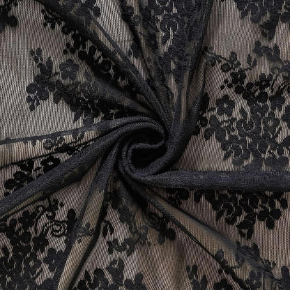 YJ YANJUN Halloween Kitchen Curtains 30 Inch Length 2 Panels Floral Goth Lace Cafe Curtains for Bathroom Laundry Room Basement Kitchen Small Window Gothic Lace Window Toppers 26 W x 30 L Black