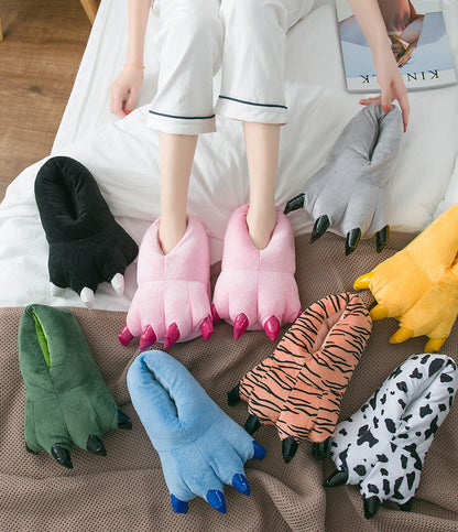 YUNZLAN Unisex Monster Feet Slippers Soft Dino Slippers Animal Claw Paw Shoes for Men Women Boy Girl Home Halloween Party Cosplay Costume Footwear