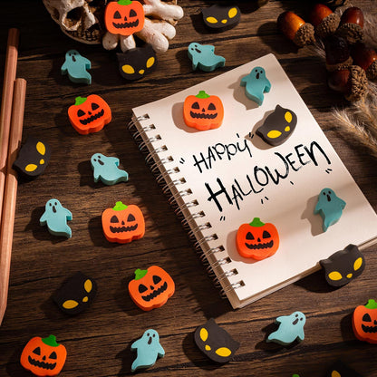 YGAOHF 60 Pack Mini Erasers - Cute Halloween Pumpkin Ghost Bat Erasers, Trick or Treat Party Favors, Halloween Decorations