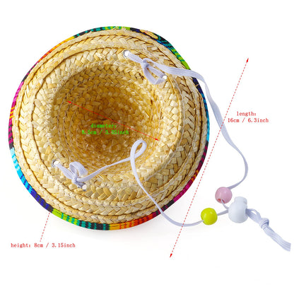Yewong 3 Pieces Pet Hat Pet Formal Top Hat Mexico Sombrero Hat Cowboy Hat Dog Cat Pet Costume Hat for Halloween Party Photo Props Supplies one Size