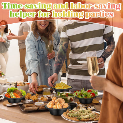 Lallisa 100 Pcs 12oz Black Disposable Plastic Bowls Halloween Dessert Cups Ice Cream Snack Salad Soup Food Serving Bowls for Halloween Party Favor Picnic