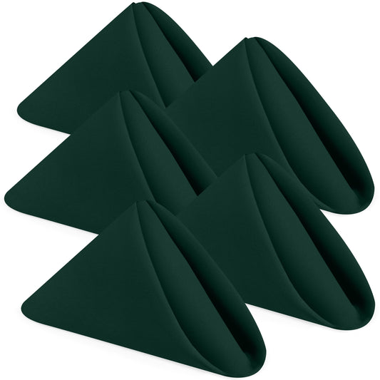 24Pcs Cloth Napkins 17x17 Inches Hunter Green Napkins Cloth Washable with Hemmed Edges for Restaurants, Lunch, Weddings, Decoration, Banquets, Party, Event - Reusable Bulk Linen Dinner Table Napkin