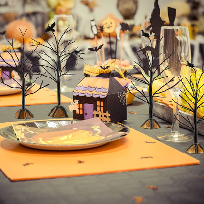 Ysleen 6 Pieces Mini Decor Trees Miniature Artificial Model Displays Trees for Holiday Village House Garden Festival Decorations, 3 Sizes
