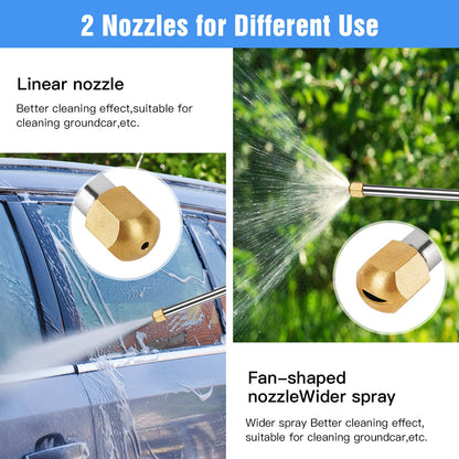 2025 Upgraded Jet Nozzle Power Washer Wand with 2 High Pressure Nozzles and Quick Connectors for Garden Hose, Hydro 2-in-1 High Pressure Heavy Duty Metal Nozzles for Watering Sprayer Cleaning Tool
