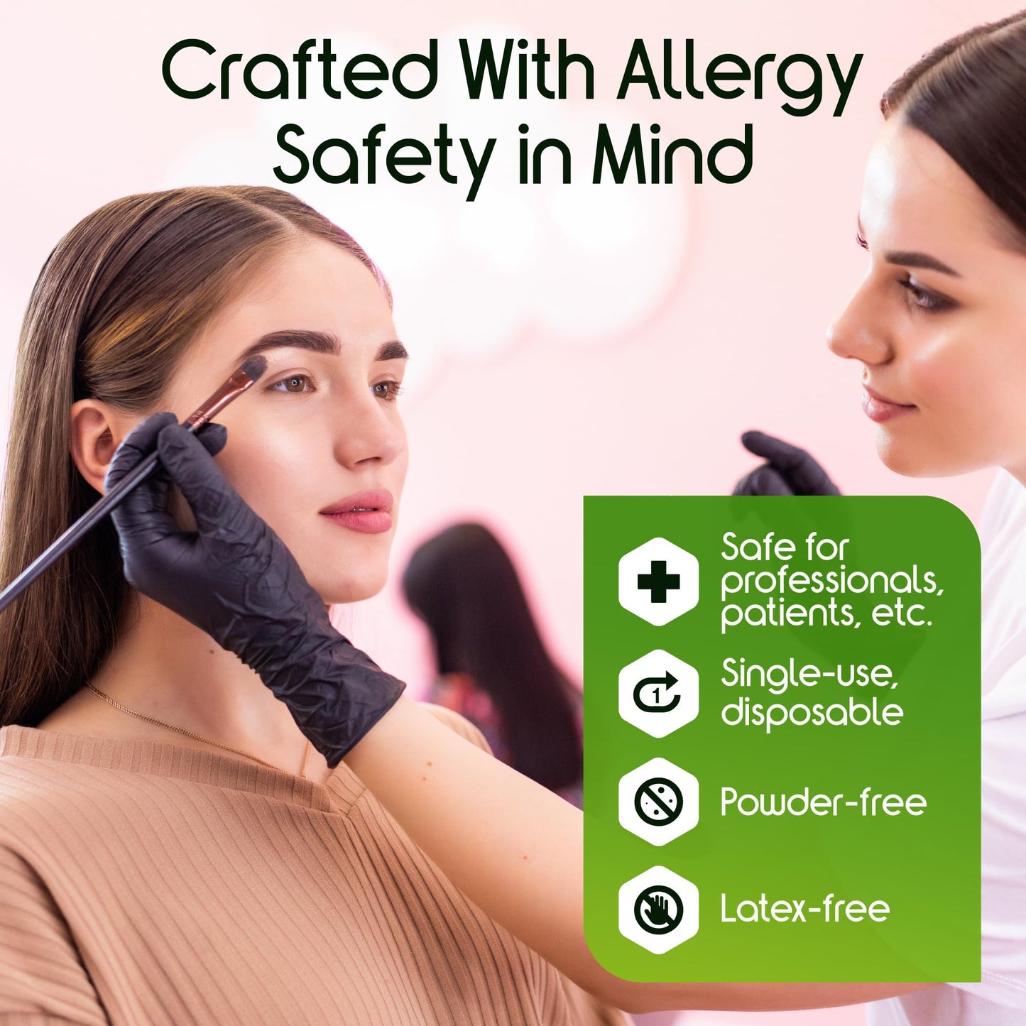 Inspire HEAVY DUTY 6Mil ORIGINAL Quality Stretch Nitrile Gloves Black Disposable Latex Free | Medical, Exam, Food, Industrial, Mechanic Tattoo (6Mil Black, Medium)