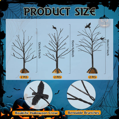 Ysleen 6 Pieces Mini Decor Trees Miniature Artificial Model Displays Trees for Holiday Village House Garden Festival Decorations, 3 Sizes