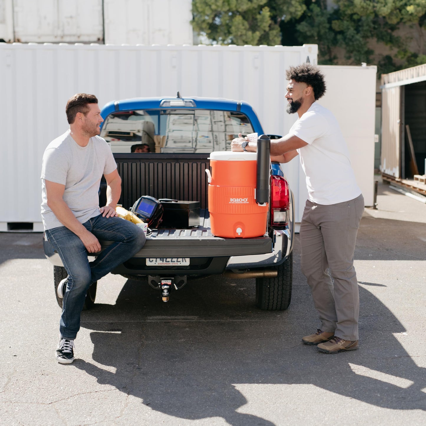 Igloo 10 Gallon Portable Sports Cooler Water Beverage Dispenser with Flat Seat Lid, Insulated Beverage Dispenser, Orange/White