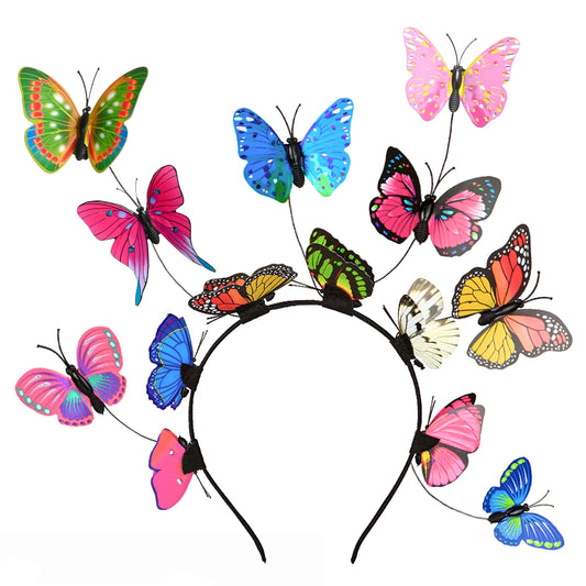 Zivyes Butterfly Headbands Fascinator Hats Butterfly Costume Monarch Tea Party Headpiece Halloween Accessories for Women