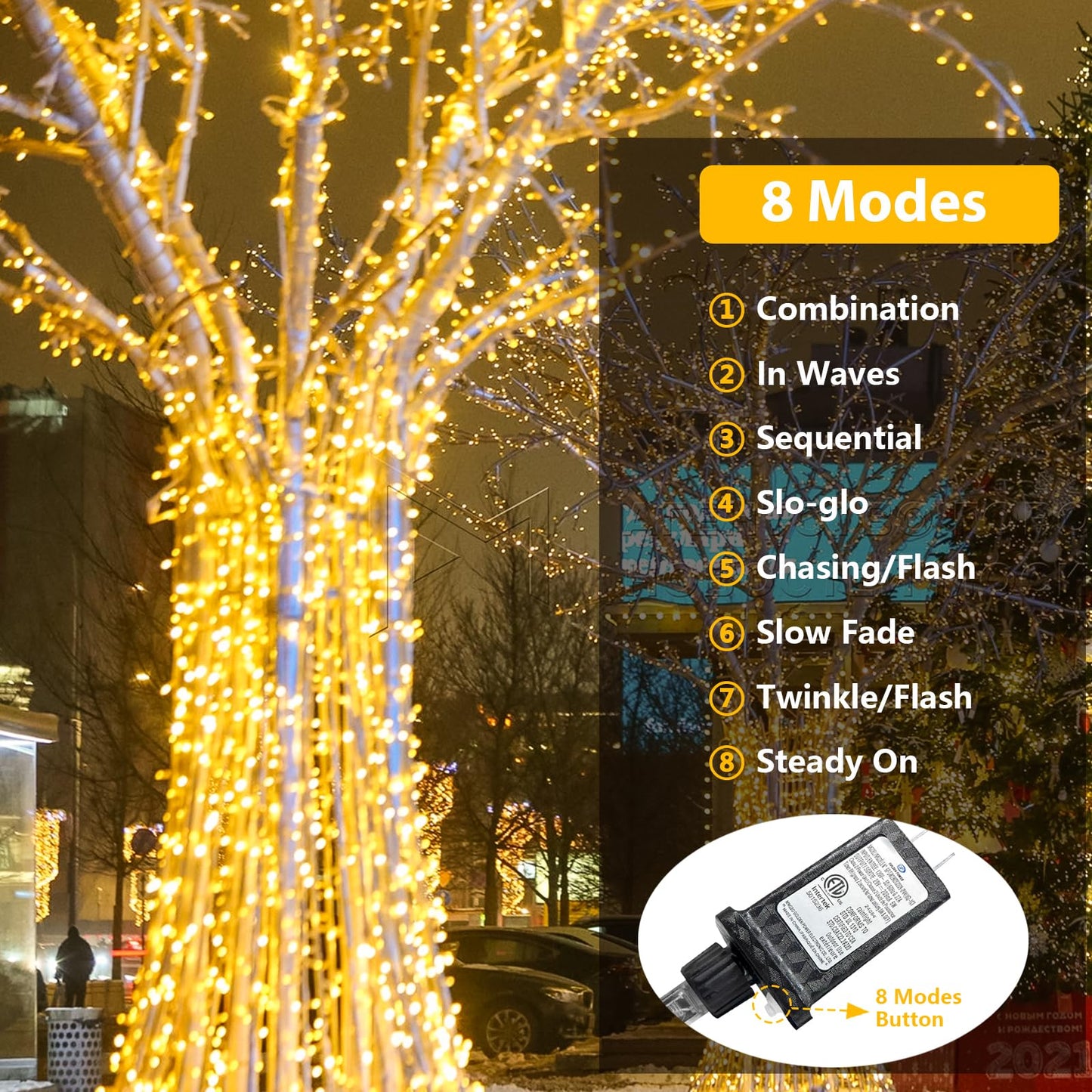 240LED 88Ft Connectable String Lights Indoor Outdoor Clear Wire | Warm White Christmas Lights | Twinkle Fairy Light Plug in with Timer for Bedroom Classroom Wedding Tree Patio Decor