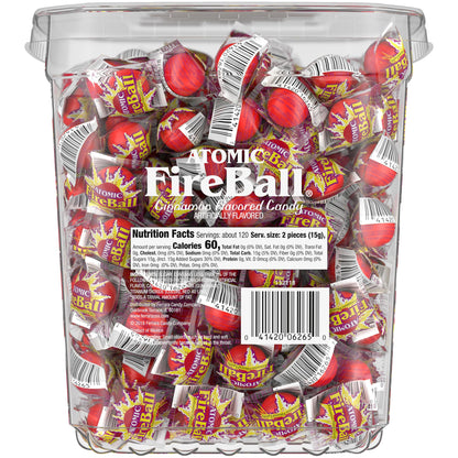 Wonka Atomic Fireball, Candy, Cinnamon Flavor, Individually Wrapped, 7.5 g (240 ct)