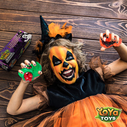 YoYa Toys Spooky DNA Stress Balls (3 Pack) - Halloween Squishy Gift - Pumpkin, Ghost, Skull Squeeze Balls for Kids and Adults - Sensory Fidget Toy - Promote Anxiety, Stress Relief, Calm Focus and Play