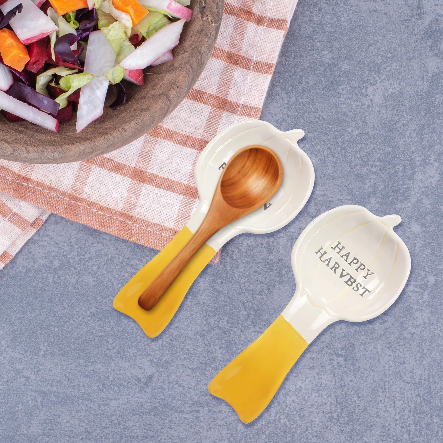 Young's Inc. Spoon Rest for Stove Top and Kitchen Counter - Ceramic Spoon Holder - Durable and Easy-to-Clean - Can Hold Ladles, Spatulas, Tea Bags, and More - Stylish Spoon Me Design - 5.5"x4.5"x1"