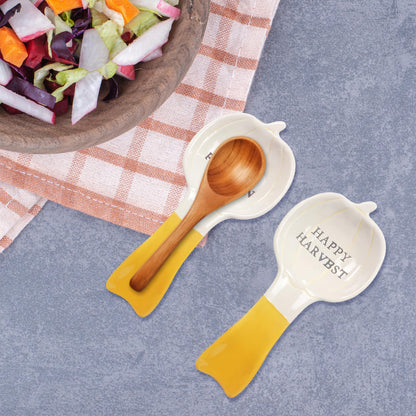 Young's Inc. Spoon Rest for Stove Top and Kitchen Counter - Ceramic Spoon Holder - Durable and Easy-to-Clean - Can Hold Ladles, Spatulas, Tea Bags, and More - Stylish Spoon Me Design - 5.5"x4.5"x1"