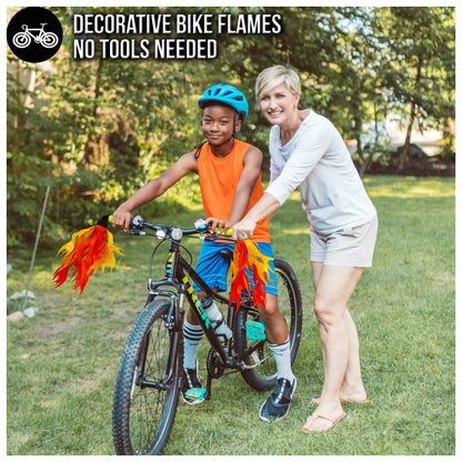 Iconikal Bicycle Scooter Handlebar Flame Streamers, 10-Inch Kids Bike Streamers, Easy Install