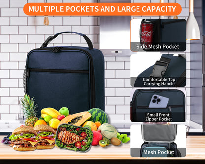 ZM-YOUTOO Lunch Box for Men - Reusable Lunch Bag Men Adult Women- Insulated Small LunchBox