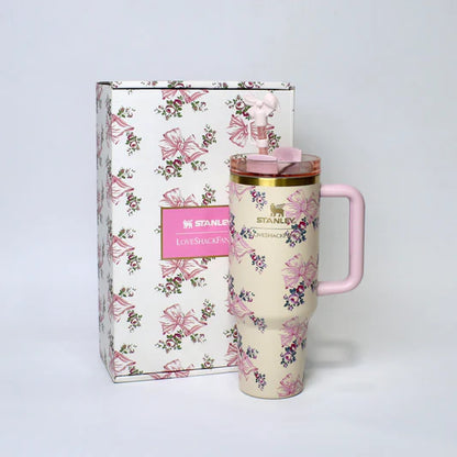 Spring Floral Engraved Tumbler – 40 oz Stainless Steel Mug